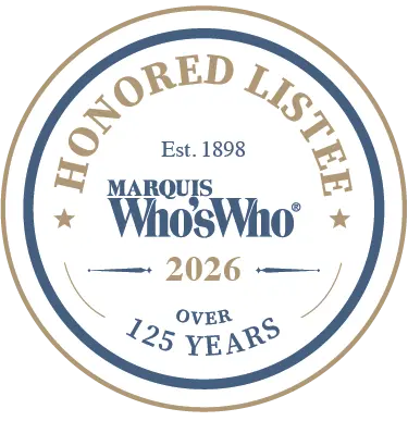 Honored Listee Marquis Who's Who Credential 184900b5664c45629d34c508d7b919a7ead7f469565a480da41973e8c322b874